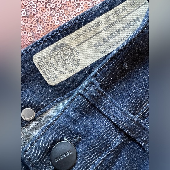 Diesel Slandy Women's Super Slim Skinny Jeans Medium Wash Denim Sz 25. Authentic - Picture 5 of 9